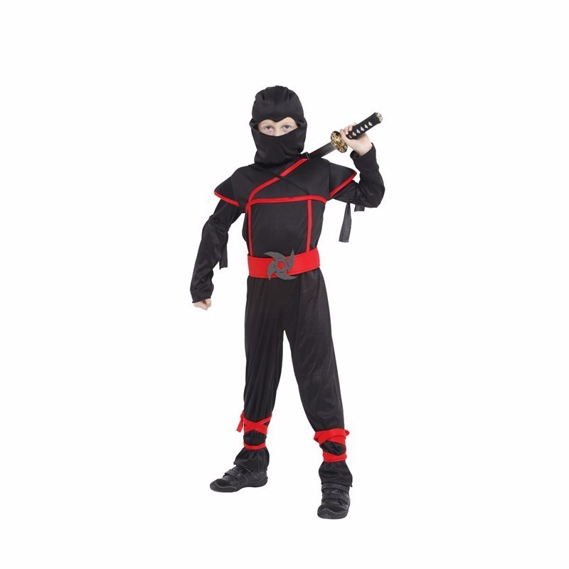 Halloween Black Ninja Warrior Costume Dress For Kids