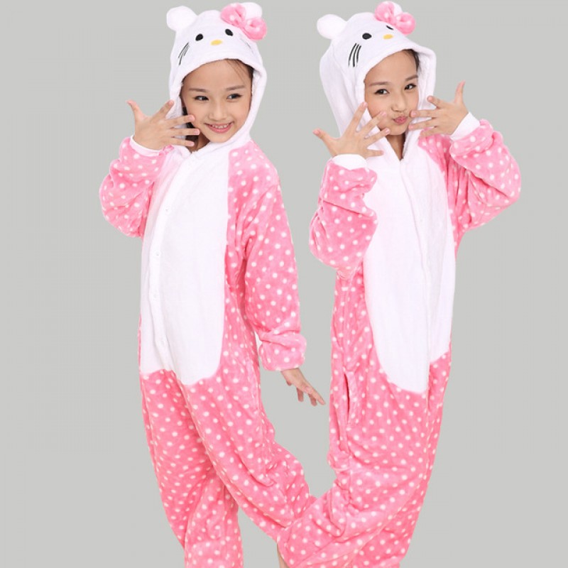 Kitty Cat Animal Jumpsuit Costume for Kids School Play