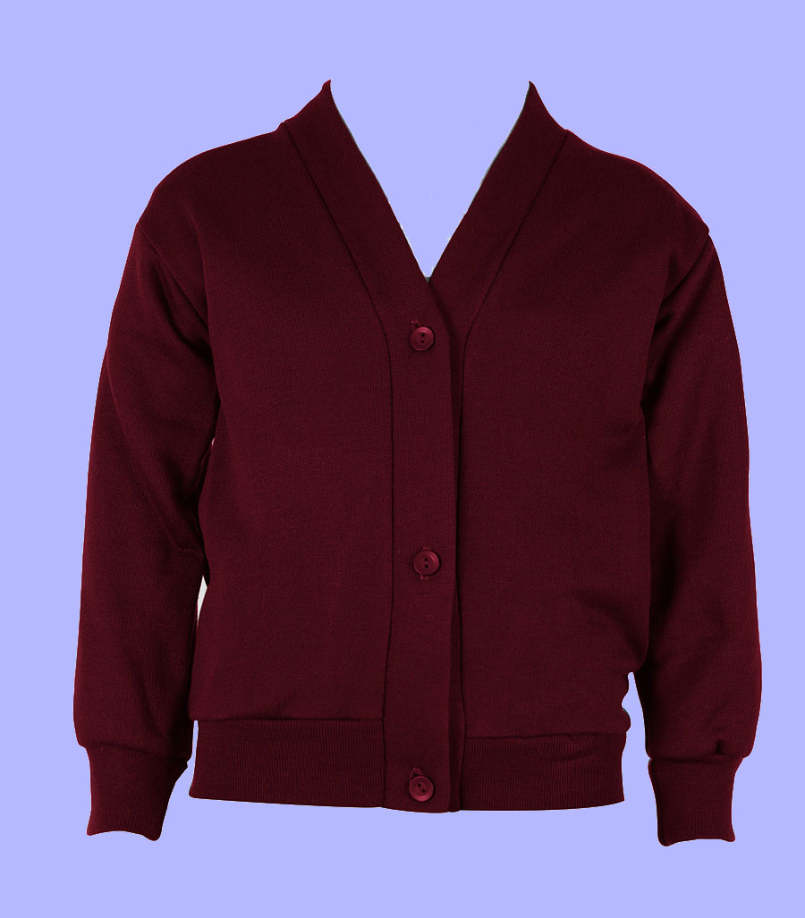 Girls Maroon Cardigan for School