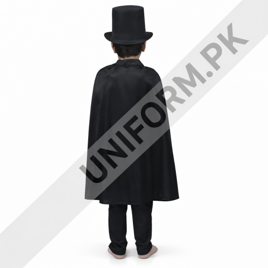 Magician Costume For Kids With Gown Cap And Stick