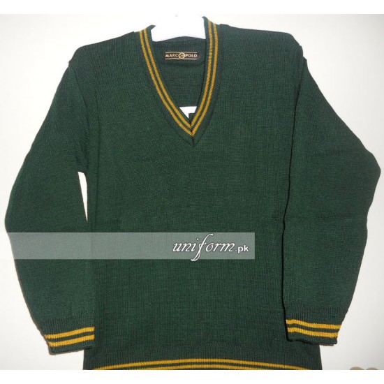 Green Full Sleeves Sweater for School