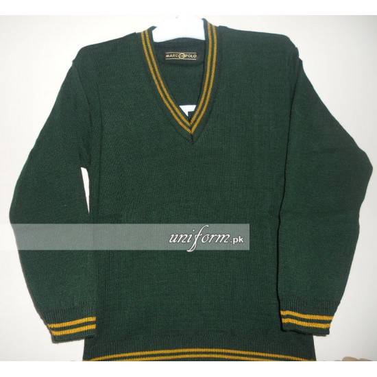 Green Full Sleeves Sweater for School