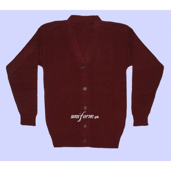 Girls Maroon Cardigan for School