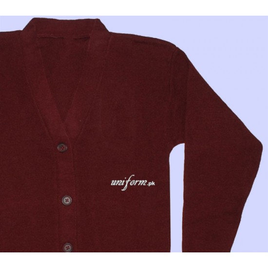 Girls Maroon Cardigan for School